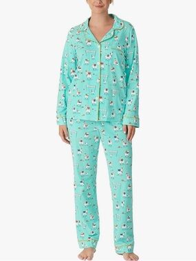 BEDHEAD PAJAMAS ORGANIC COTTON LONG SLEEVE CLASSIC PJ SET HAPPY LLAMAKKAH